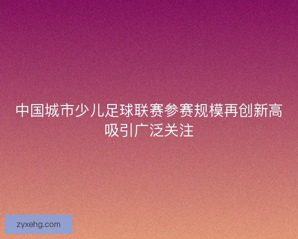 中国城市少儿足球联赛参赛规模再创新高吸引广泛关注