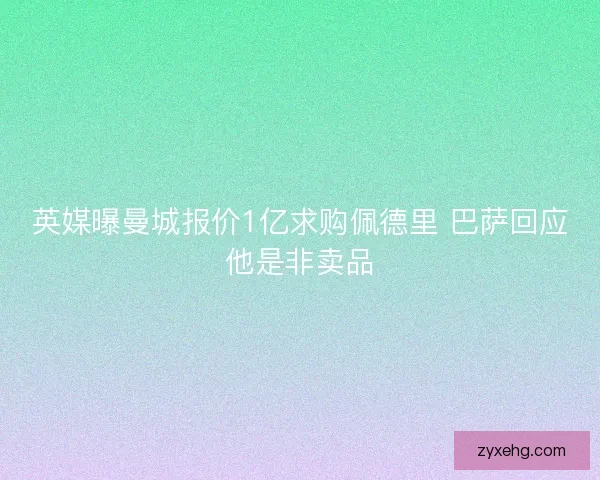 英媒曝曼城报价1亿求购佩德里 巴萨回应他是非卖品
